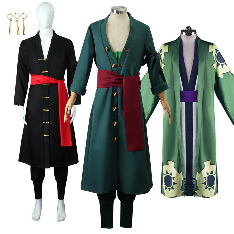 漫多 One Piece Zoro костюм одежды три Zoro Wano Country Zoro Juro юката косплей аниме костюм