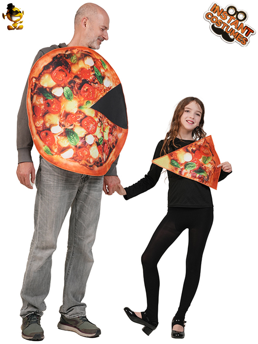 Halloween cross-border padres-hijos pizza disfraz COS disfraz de juego de roles disfraz de espectáculo de escenario disfraz de distribución de disfraz de fiesta