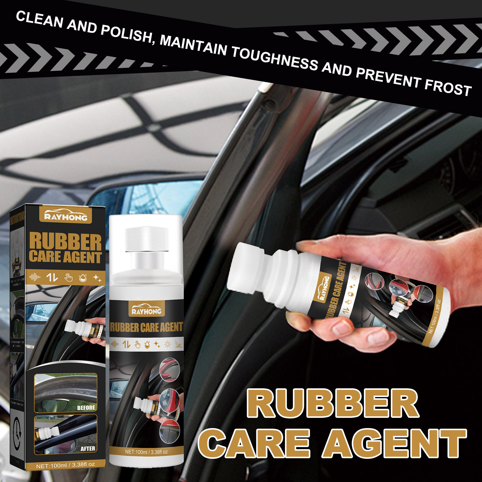 Rayhong Car Rubber Maintenance Agent Car Rubber Maintenance Cleaning Anti-Aging Glazing Decontamination Protective Agent
