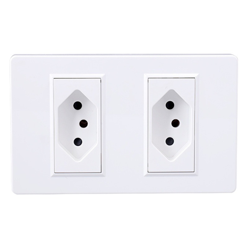 Brasil socket 118 Tipo de pared de Sudáfrica Brasil un control único abierto de fibra de vidrio de comercio exterior de tres agujeros PANEL DE TOMA DE Brasil al por mayor