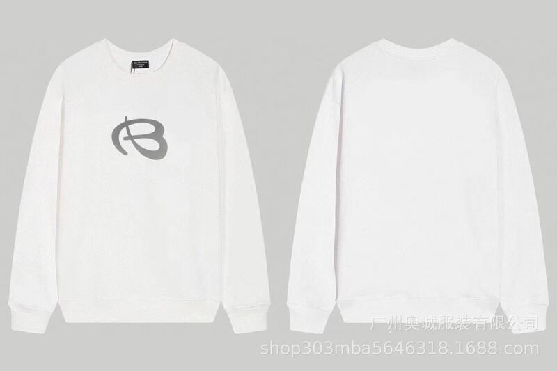 国境を越えた貿易 B's 24ss 秋 BB's ロゴプリント スウェットシャツ 380g コーマ綿二重糸 メンズ レディース スウェットシャツ|undefined