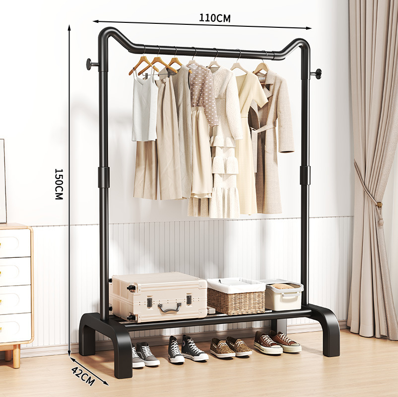 percha de secado de ropa de piso para dormitorio doméstico colgando estante de ropa simple dormitorio interior móvil estante de sombrero de ropa fresca