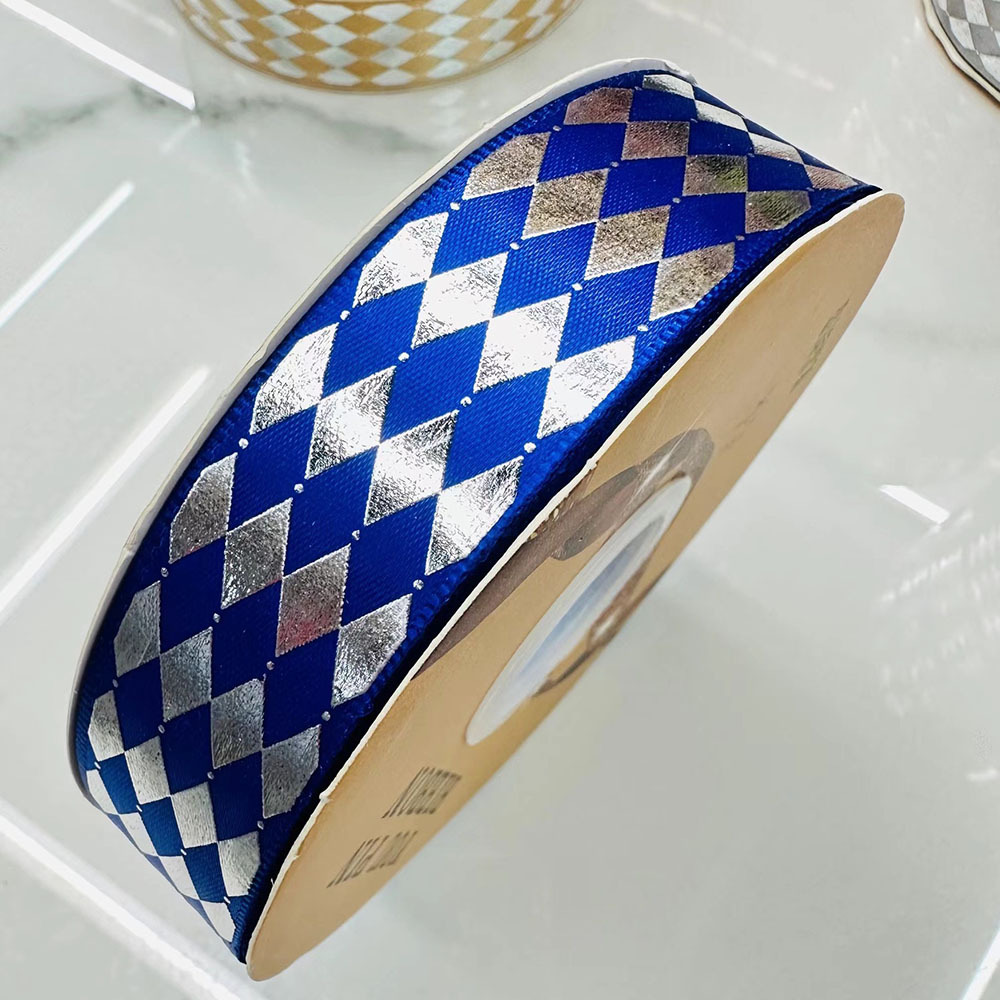 2.5CM cintas de plata en forma de barras de diamante hechas a mano cintas de color DIY Lolita accesorios caja de regalo embalaje al por mayor transfronterizo