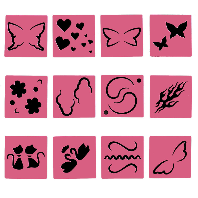 12 facial graffiti tattoo template DIY European and American decorative template PP material children graffiti painting Template 12 facial graffiti tattoo template DIY European and American decorative template PP material children graffiti painting Template