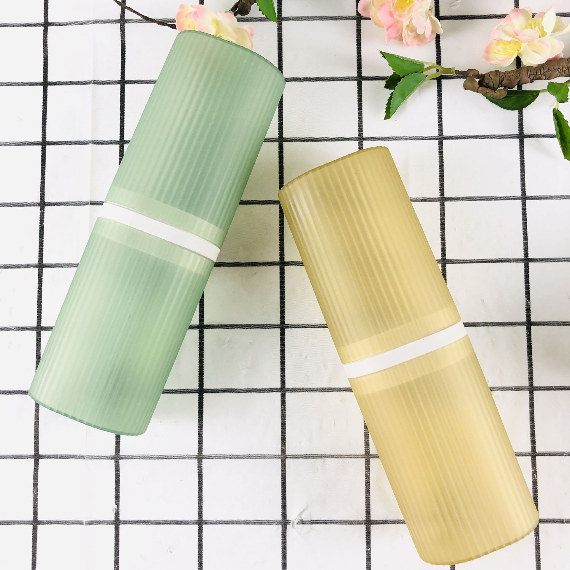 Caja de dientes de viaje portátil, pasta de dientes, cepillo de dientes, juego de almacenamiento, taza de lavado creativa, caja de cepillo de dientes, stock al por mayor