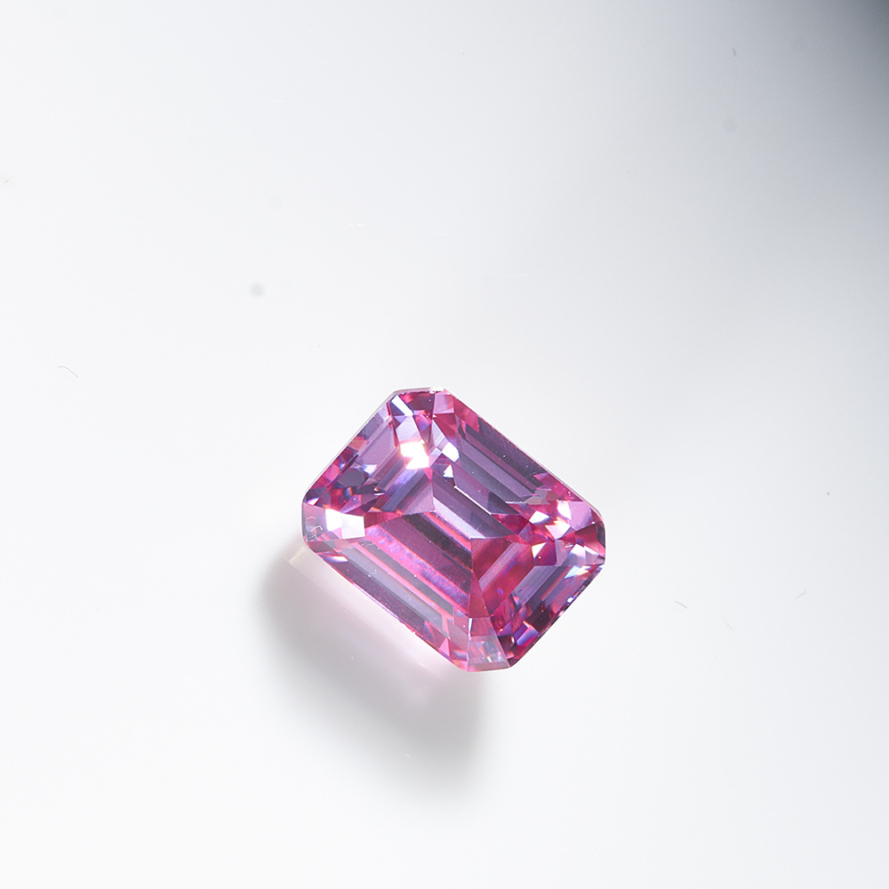 Esmeralda cortada rosa diamante de piedra de mosaico colorido con código de certificado piedra desnuda al por mayor joyería DIY Wuzhou