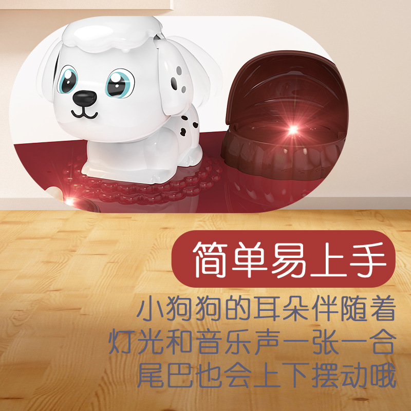Nuevo eléctrico activado por voz inducción perro jaula música luz simulación cachorro bebé juguete de los niños puesto al por mayor