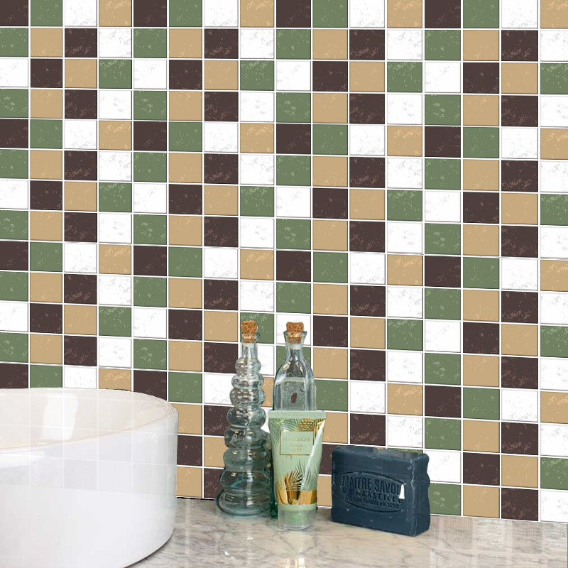 Fashion Green Lattice Tile Wall Floor Decoration Stickers display picture 2