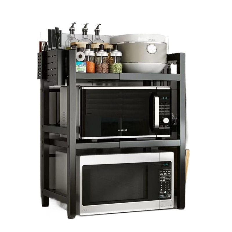Estante para microondas de cocina Estante para horno Estante multicapa Estante para almacenamiento de horno Estante para encimera para el hogar Escritorio telescópico de doble capa