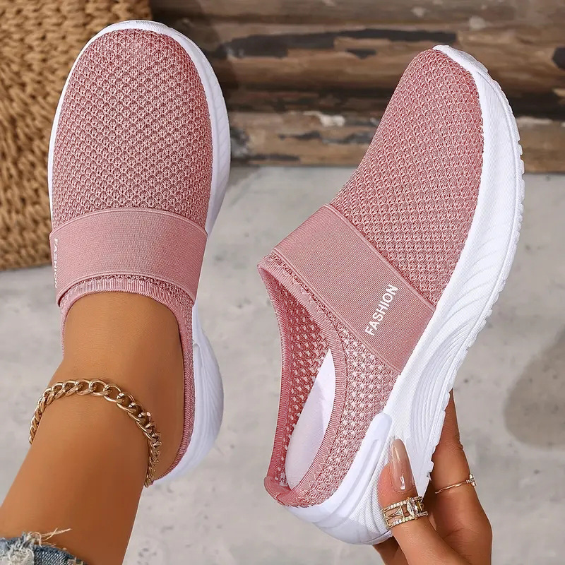 Women's Shoes, Half-Slip, Cross-Border Dropshipping, Women's Shoes, Large Size, New Casual Shoes, Fly-Knit Mesh Shoes, Slip-On Lightweight Single Shoes Women's Shoes, Half-Slip, Cross-Border Dropshipping, Women's Shoes, Large Size, New Casual Shoes, Fly-Knit Mesh Shoes, Slip-On Lightweight Single Shoes