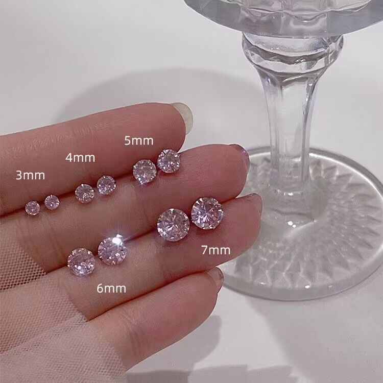 Ear Studs Classification 1 Pair Quantity 1 Pair Simple Style Geometric Plating Zircon Ear Studs