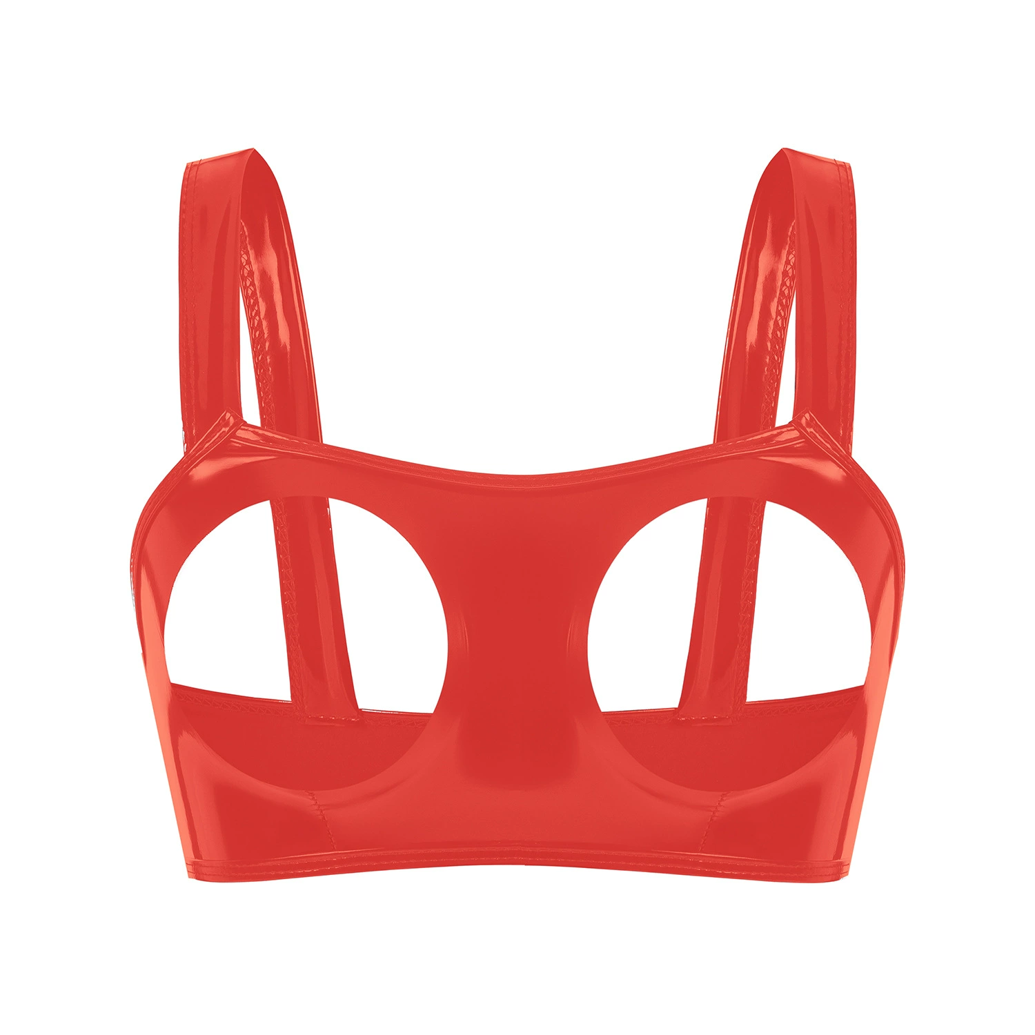 Трансграничные продукты Европа и США подсветка ПВХ лакированная кожа Сексуальный бюстгальтер без груди Эротический бюстгальтер без запаха Точный размер