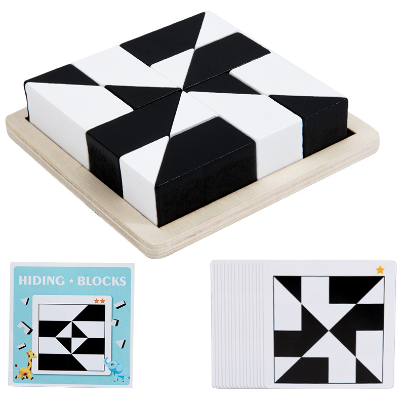Rompecabezas bloques de construcción ocultos rompecabezas juguetes cultivan la capacidad de imaginación de pensamiento espacial de los niños Juego de escritorio interactivo entre padres e hijos