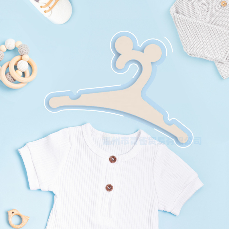 Wooden Home Children's Hanger Cute Creative DIY Pet Baby Wooden Bear Hanger Children's Wooden Hanger