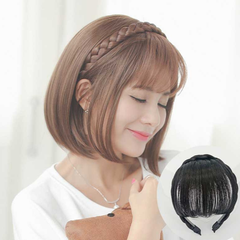 Trenza diadema peluca flequillo pieza un cuchillo recto flequillo oblicuo flequillo plano flequillo diadema joyería