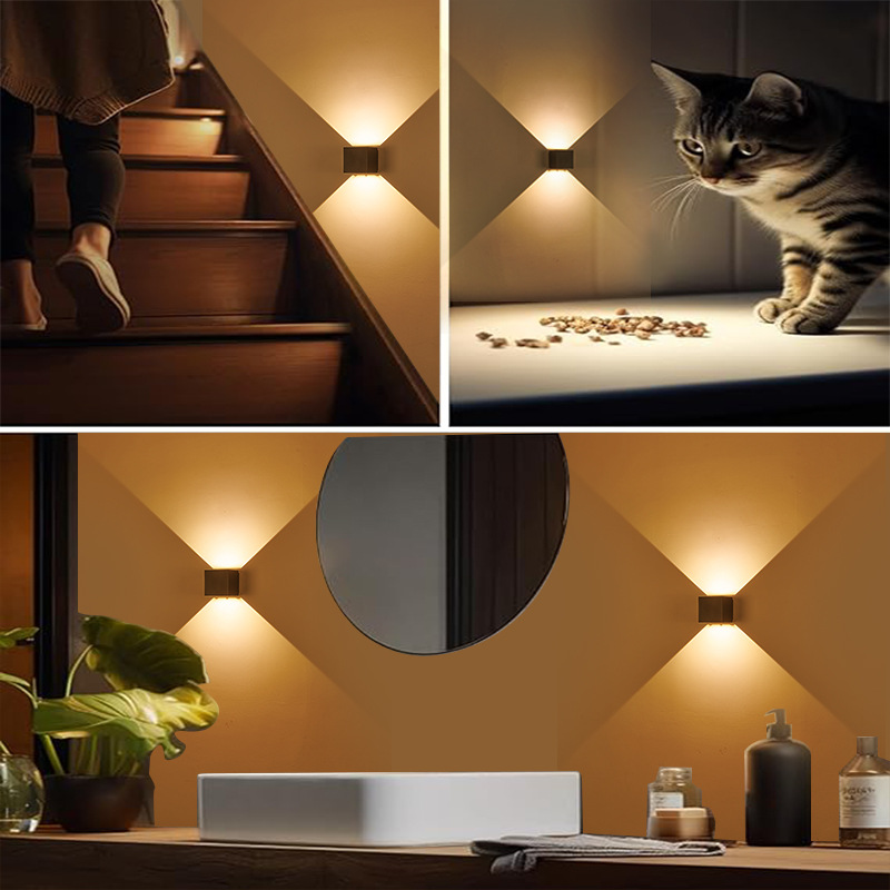 lámpara de pared de aluminio de inducción recargable magnética creativa led dormitorio minimalista hotel cabezal de cama lámpara de pared USB lámpara de pared sin perforación