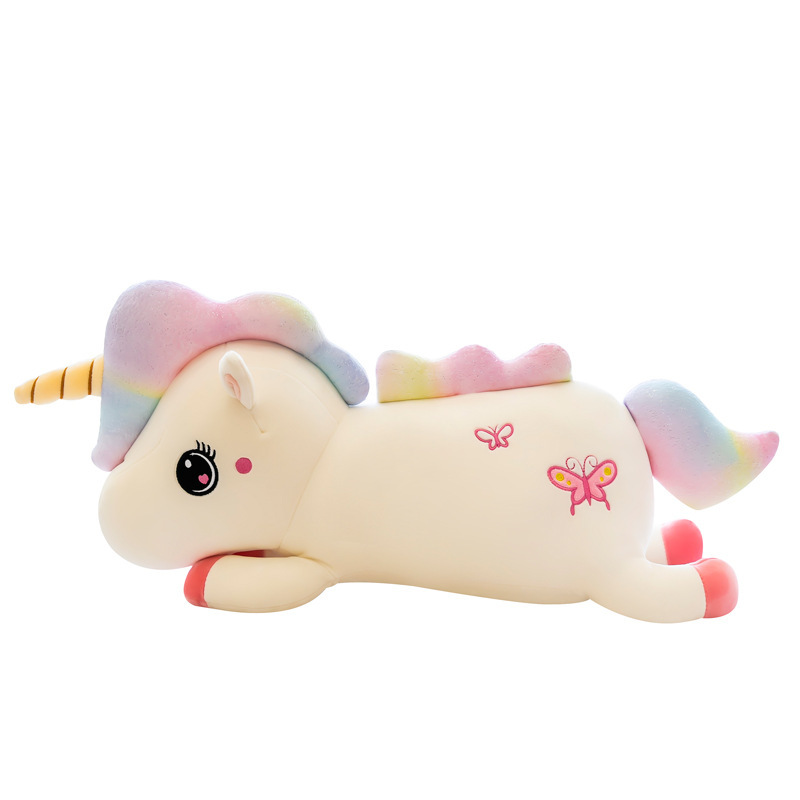 Muñeca de unicornio juguete de peluche de dibujos animados para niñas almohada grande regalo para niños para acompañar el logotipo de procesamiento de muñecas