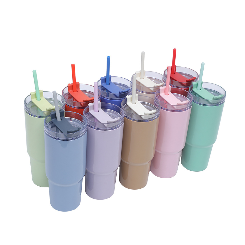 Taza de coche Bingba de acero inoxidable 304 con mango explosivo transfronterizo de tres piezas taza termo de deportes al aire libre de gran capacidad