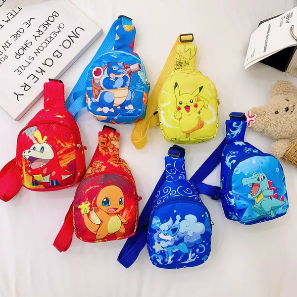Children's Chest Bag Kindergarten Baby's Lightweight Casual Crossbody Bag Boys and Girls Cartoon Coin Purse Trendy Outdoor Backpack