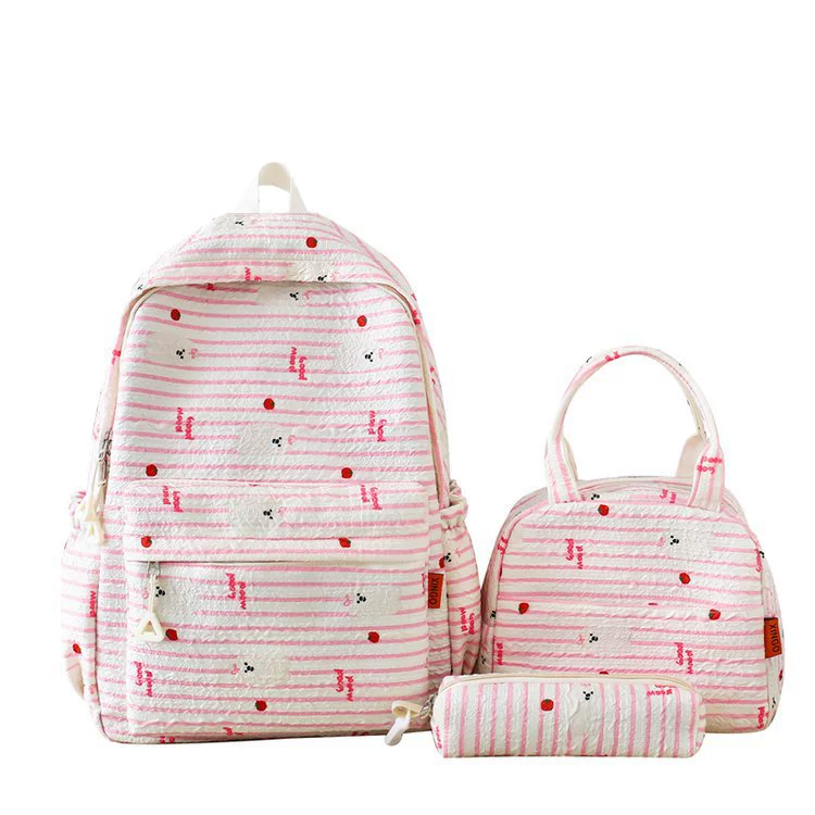 Capacious backpack, school bag, shoulder bag, set, for secondary school, 3 piece set