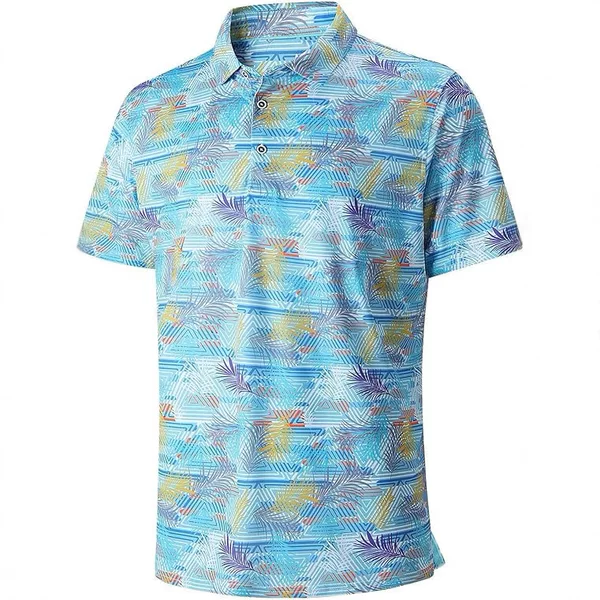 2025 Summer Cross-Border Short-Sleeved Digital Printed Lapel Button Polo Shirt