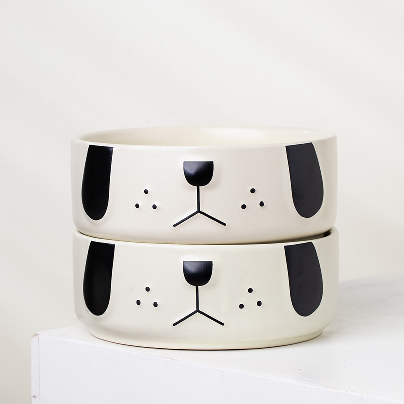 Dibujos animados PUG tazón de alimentación para mascotas tazón de comida para gatos tazón de cerámica gato y perro beber tazón de comida para gatos perro grande Tazón de arroz anti-golpe