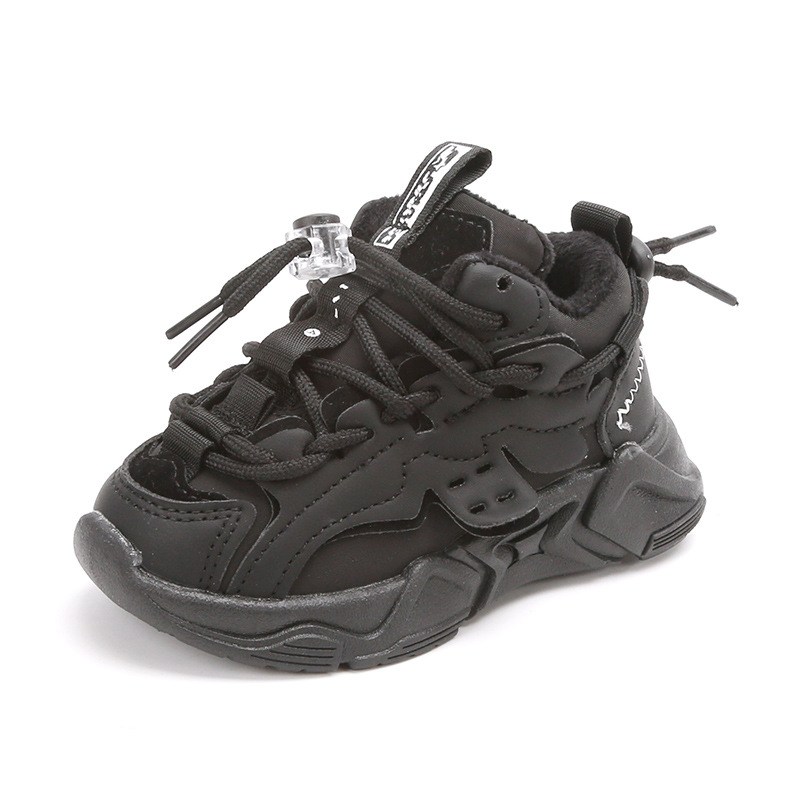 2025 Primavera, otoño e invierno, zapatos deportivos de malla para niños, zapatos impermeables de cuero para papá, zapatos casuales cálidos de algodón para niños y niñas