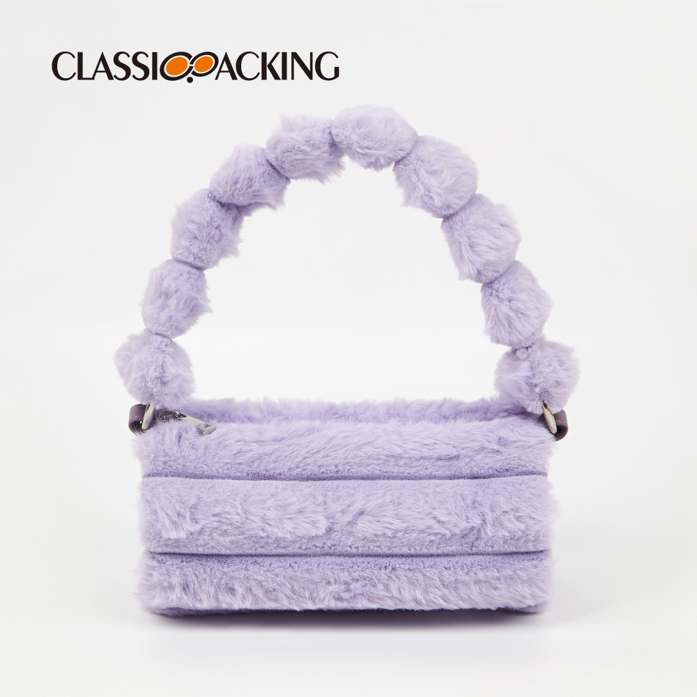 Color del caramelo del otoño y el invierno de La felpa del bolso de moda todo fósforo nicho diseño cilindro bolsa ins estilo Chanel bolso de las mujeres