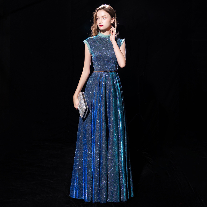 Banquet Evening Dress Female Sister Group Bridesmaids Noble Elegant Long Slimming Host Dress Long Dress Celebrity Elegant