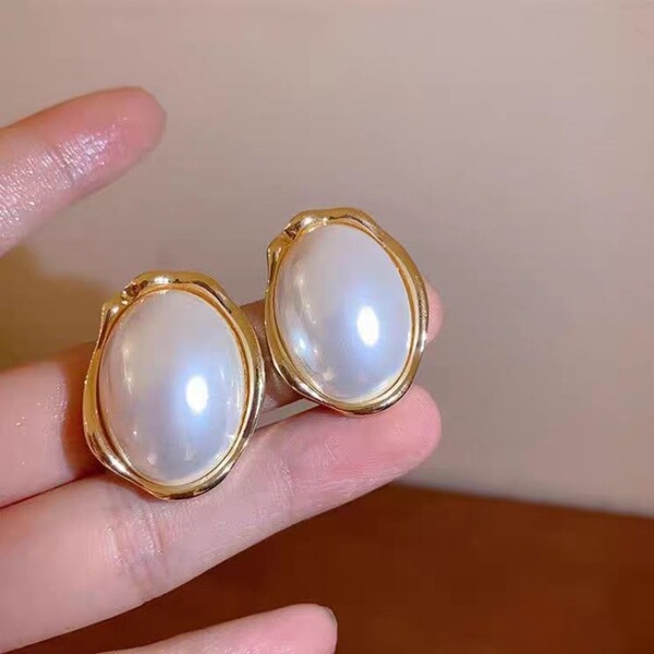 retro geometric fashionable elegant earrings pearl
