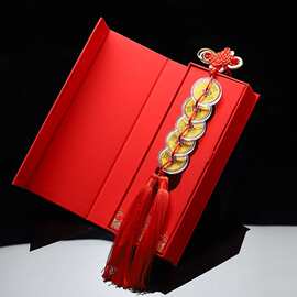 中国结金箔五帝币挂件居家门对门铜钱汽车挂饰伴手礼礼品批发