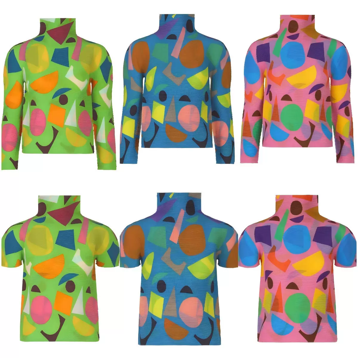 专柜同款日系褶皱上衣女新款百搭修身显瘦高领长袖印花T恤打底衫