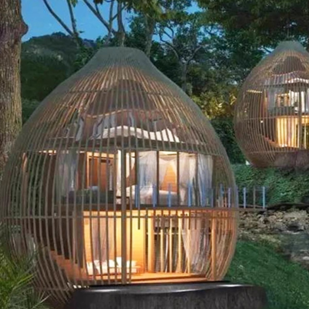 Hotel al aire libre tienda de panal estrella sala de cabina escénica vivienda caracol a prueba de viento casa de madera transparente móvil camping