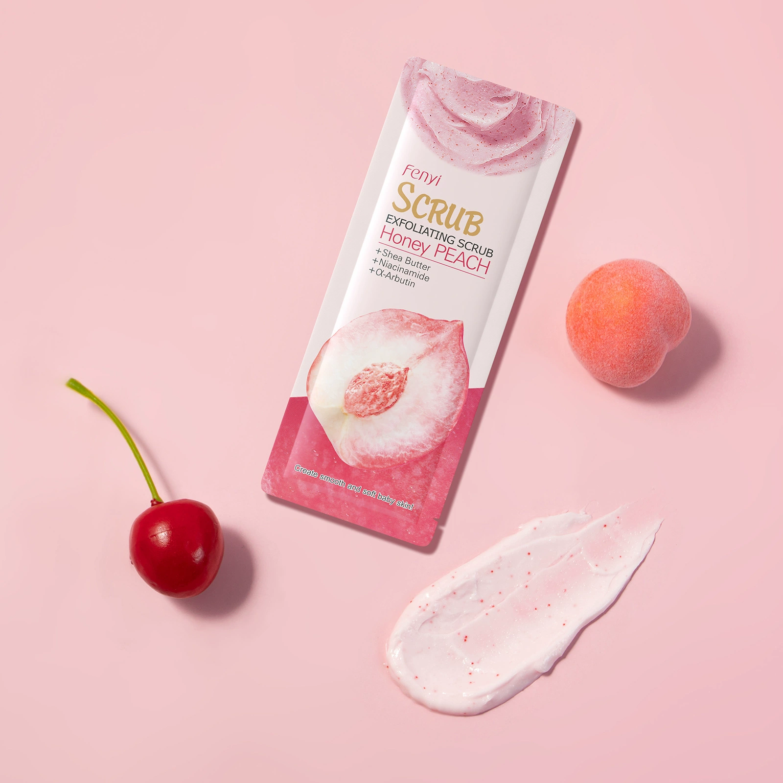 Легкие производители ароматизирующих персиковых скрабов 3g лицо очищает поры увлажняет