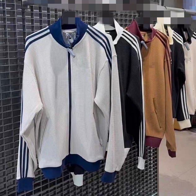 Correct Version~25 New Autumn Style Retro Three-Stripe Waffle Jacket for Men and Women, Same Style for Couples, High Quality