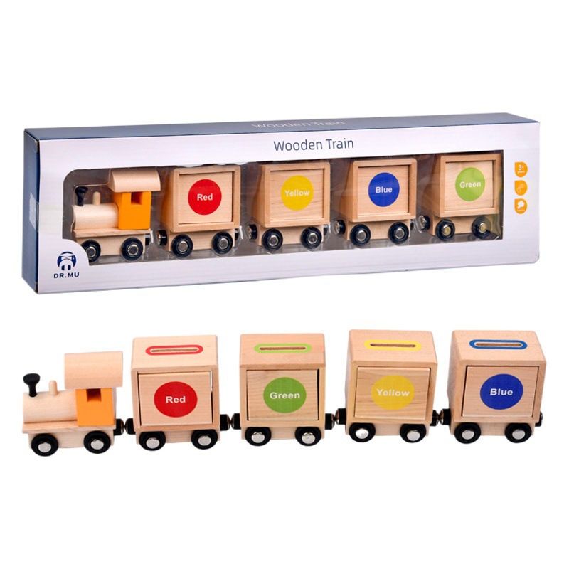 CPC CE forma magnética de madera clasificación de colores pequeño tren ejercicio acción fina coordinación mano-ojo juguetes educativos