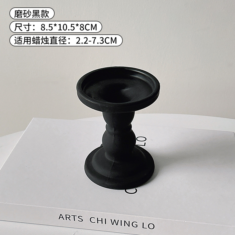 デスクトップ装飾品、家の装飾、ハイエンドの軽い豪華な雰囲気のガラスキャンドルホルダー、ヨーロッパのレトロなローマ柱キャンドルホルダー|undefined