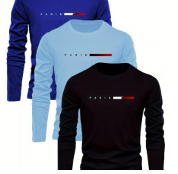 boy 2025 Cross-Border Autumn Winter Fashion Sports Long Sleeve Personalized Men's Crew Neck T-Shirt Customizable Print_viptrois.com