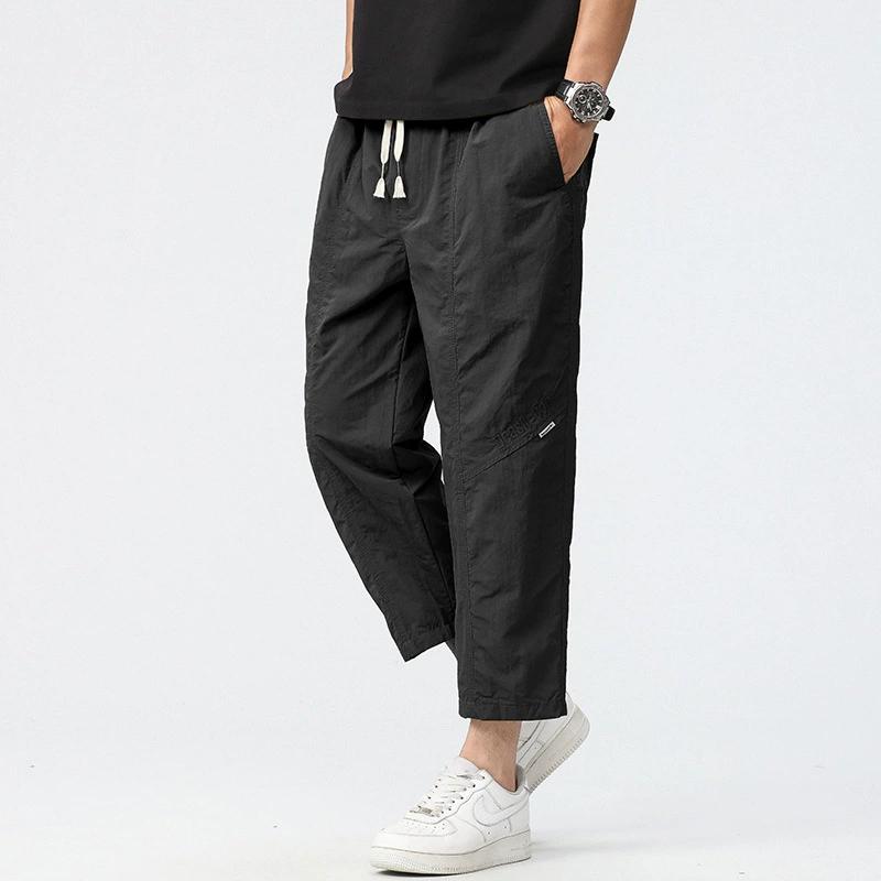 Seduo Seven Si штаны, мужские 2024 летние тонкие свободные прямые повседневные восьмистинные девятиочковые сухие спортивные штаны