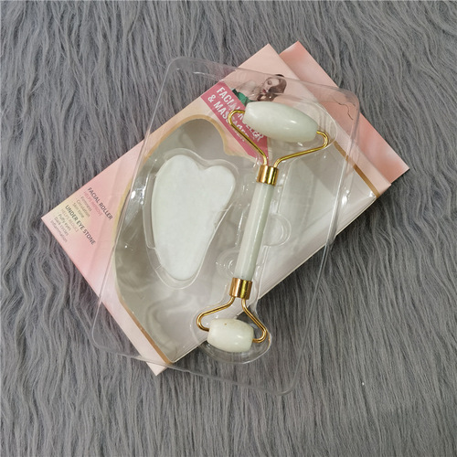 White Jade Roller Scraping Board Set Cross-border Scraping Sheet Jade Beauty Massager Stone Scraping Board Massage Roller