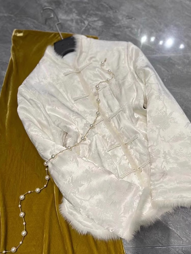 새로운 중국 흰색면 패딩 재킷