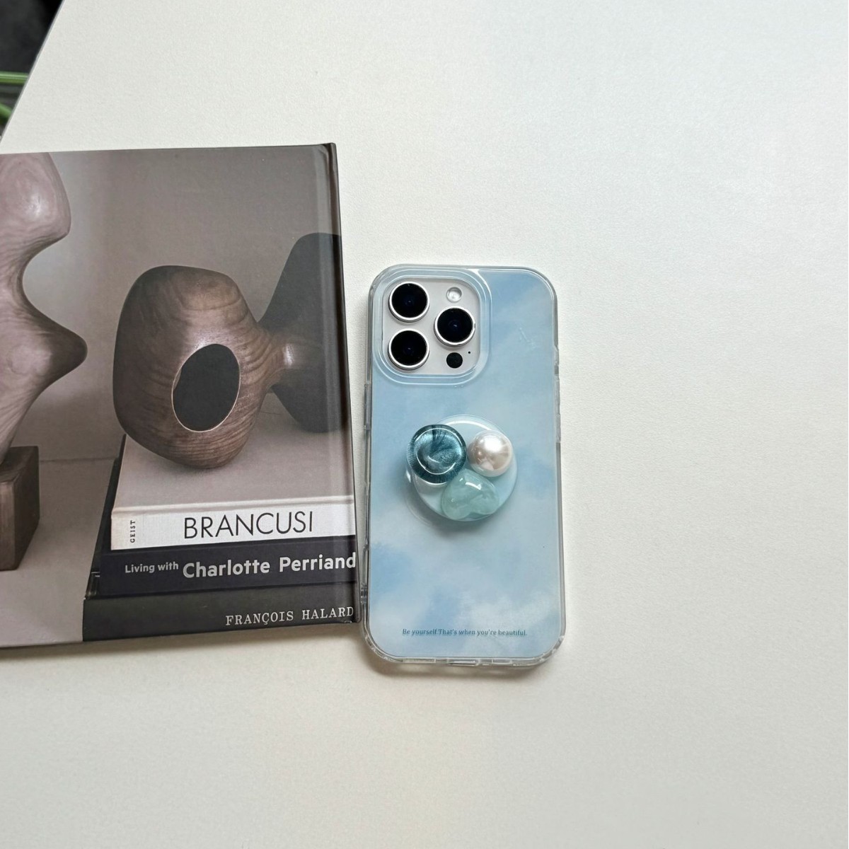 Sencillo azul florecimiento gema soporte para Apple 16ProMax funda para teléfono móvil 15Pro nueva pareja de 14PM 16P