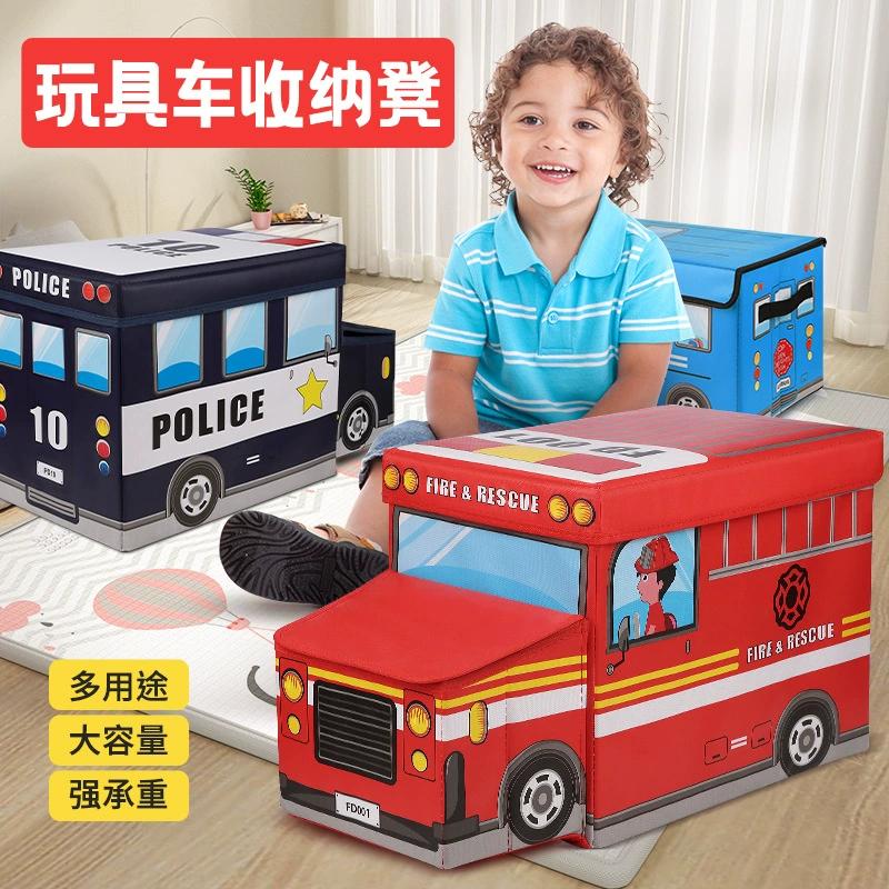 Табурет для хранения с героями мультфильмов Нетканая пленка Складной многофункциональный диван Табурет для хранения Детский ящик для хранения автомобильных игрушек