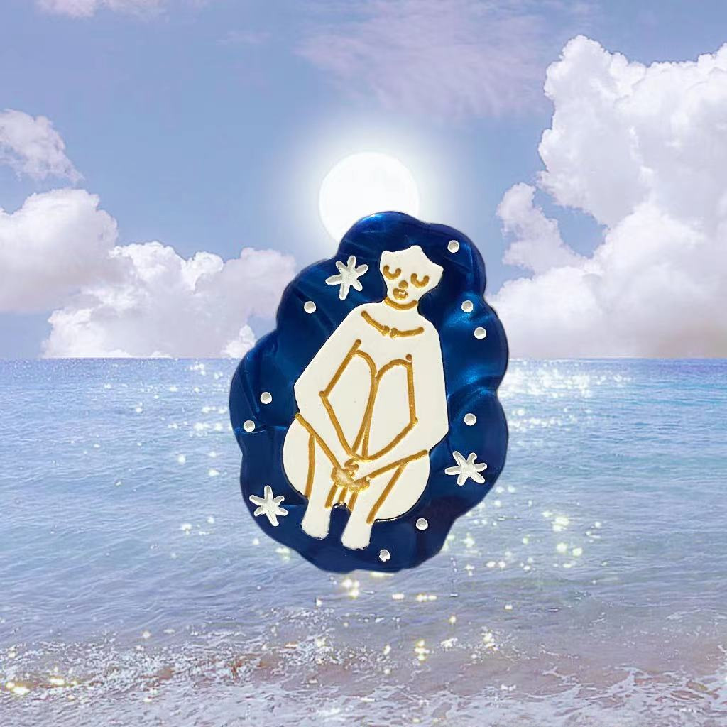 Avancerad sjöjungfru ättiksyraklämma personlig hårnål för flicka Luxemburg drömplanet hajklämma sidoklämma hårnål_voghion.com