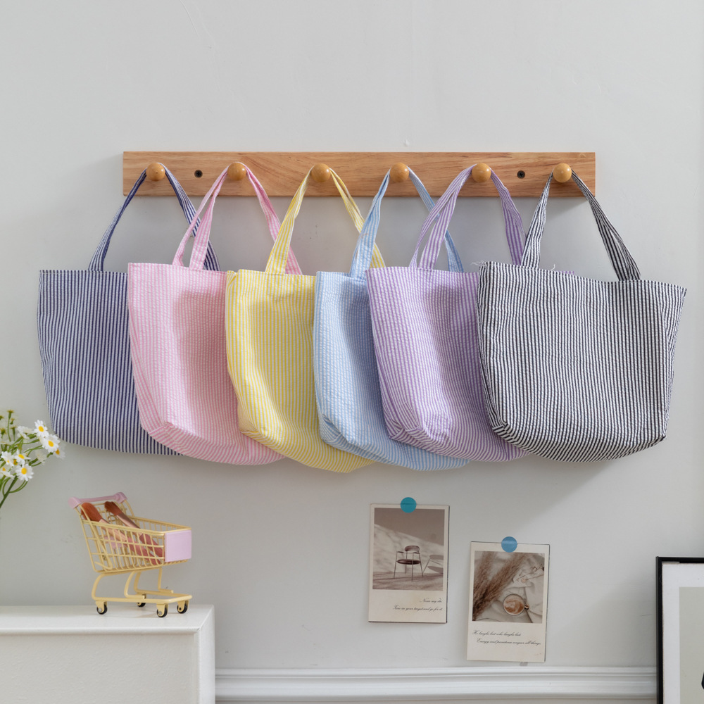 Cross-Border Hot-Selling Striped Tote Bag Women's Large-Capacity Armpit Bag 2025 Summer Retro Lazy Style Handbag Ready for Sale