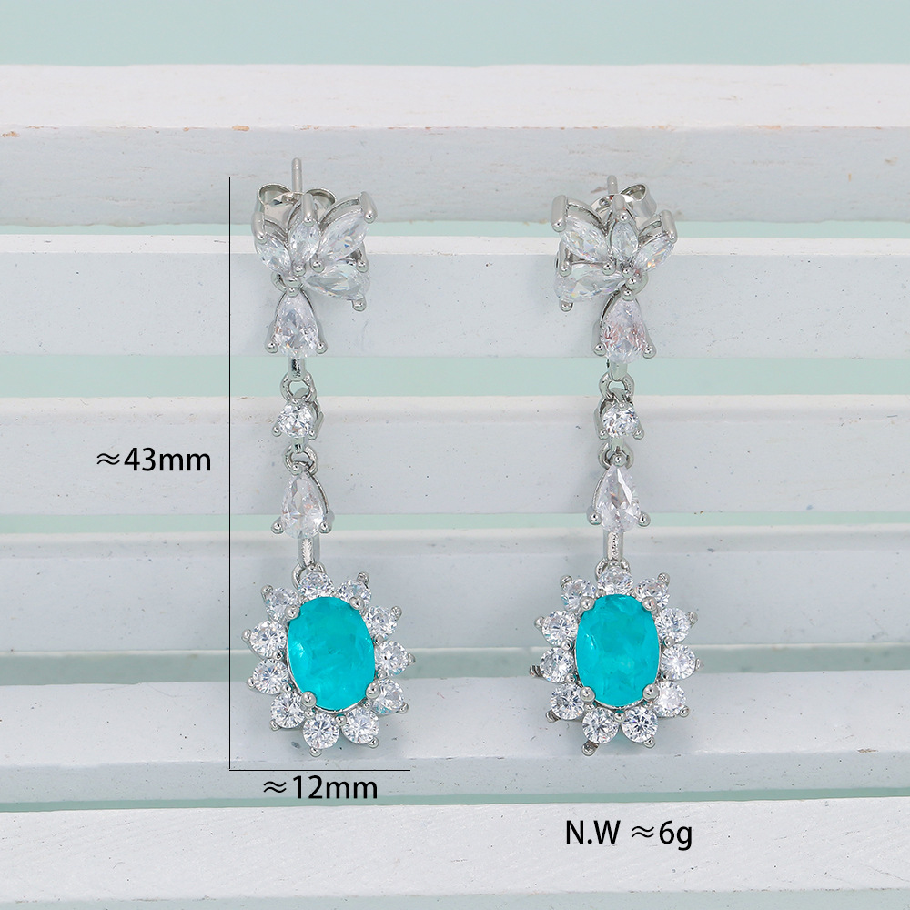 1 Paire Style Simple Rond Le Cuivre Incruster Strass Boucles D'oreilles display picture 2