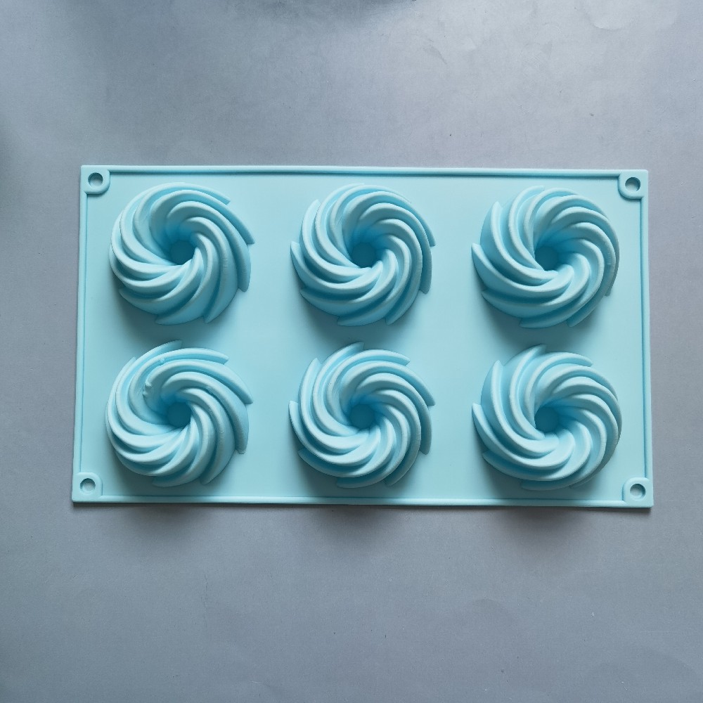 6 espirales 184 molde de silicona pastel helado pudín molde de postre jabón utensilios