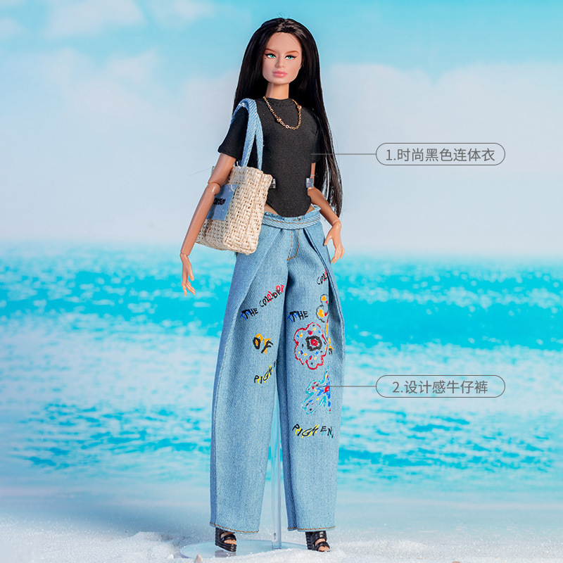 アイランドホリデーファッションスーパーモデルガールズトレンディなおもちゃ人形ドレスアップ衣類アクセサリーデニムppパパFR着用可能|undefined