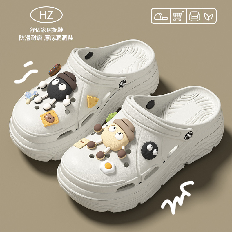 Little Bee Clogs for Women, New Summer Style, Cute Closed-Toe Outdoor Beach Non-Slip Thick-Soled Dual-Wear Eva Sandals