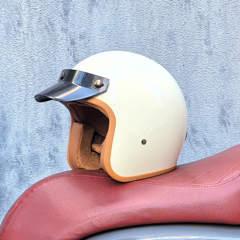 Orz Gulf Oil Motocicleta eléctrica Casco retro Casco de crucero Hombres y mujeres Casco japonés de media pala 3C